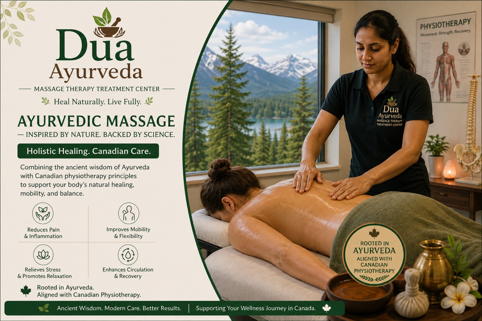 Dua Ayurveda Massage Therapy Treatment Center — Ayurvedic massage inspired by nature, backed by science. Holistic healing, Canadian care.